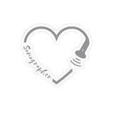 Sonographer Heart Transparent Outdoor Stickers, Die-Cut, 1pcs