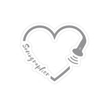 Sonographer Heart Transparent Outdoor Stickers, Die-Cut, 1pcs