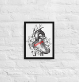 Anatomical Heart Framed 11x14 Canvas