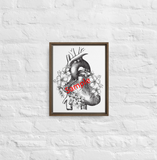 Anatomical Heart Framed 11x14 Canvas