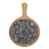 Engraved Anatomical Heart With Sunflowers Charcuterie Board ❤️🌿🫀🌻🌺