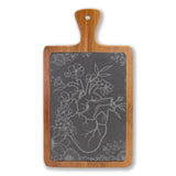 Engraved Anatomical Heart With Flowers Charcuterie Board ❤️🌿🫀🌻🌺