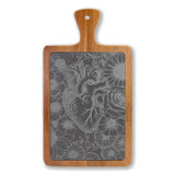 Engraved Anatomical Heart With Sunflowers Charcuterie Board ❤️🌿🫀🌻🌺