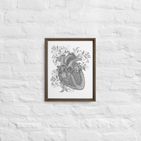 Anatomical Heart Chambers 11x14 Framed Canvas