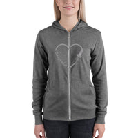 Sonographer Heart Probe Unisex zip hoodie