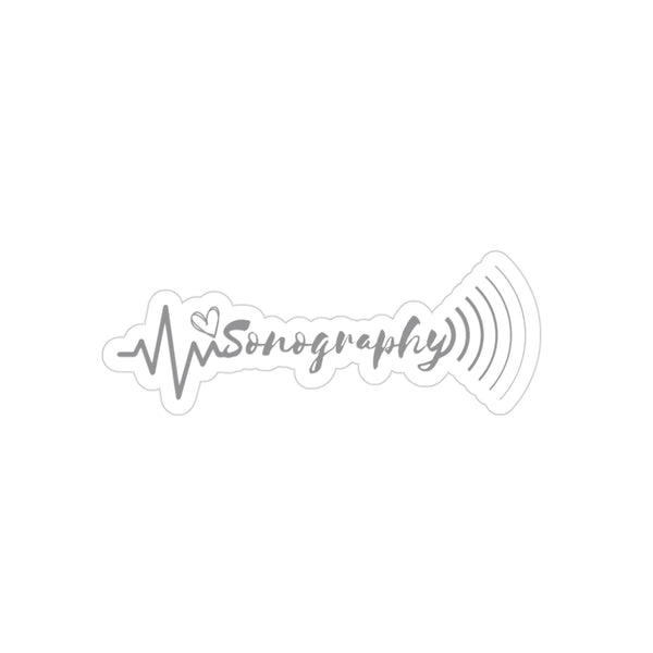 Sonography EKG Sound WavesTransparent Outdoor Stickers, Die-Cut, 1pcs
