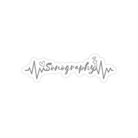 Sonography EKG Transparent Outdoor Stickers, Die-Cut, 1pcs