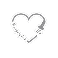 Sonographer Heart Transparent Outdoor Stickers, Die-Cut, 1pcs
