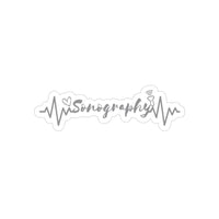 Sonography EKG Transparent Outdoor Stickers, Die-Cut, 1pcs