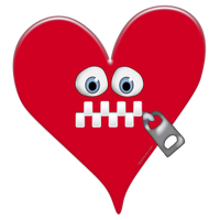 Echomoji™ Sticker - Heart Zipper Mouth