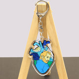 Anatomical Human Heart Butterfly Acrylic Keychains Pendant Medical Jewelry Organ Key Chain Holder Cartoon Keyrings Accessories